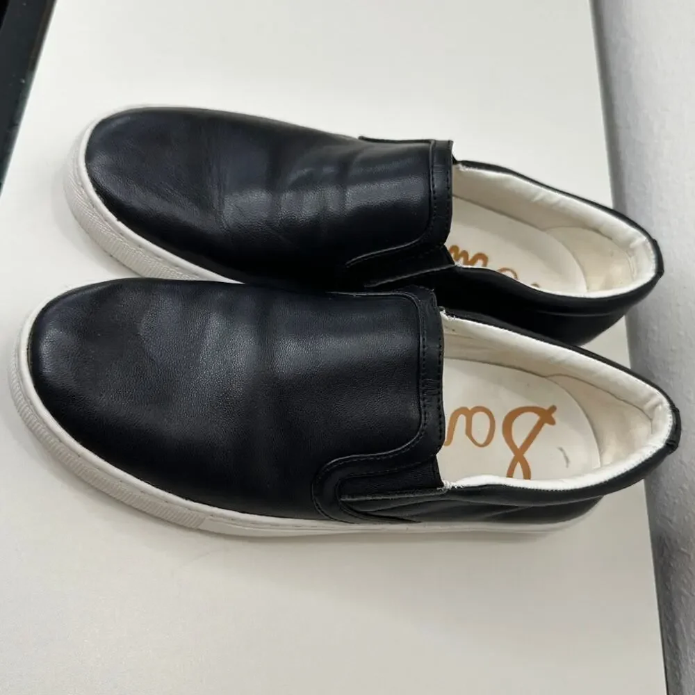 Sam Edelman Black Leather White Base Slip On Shoe 5